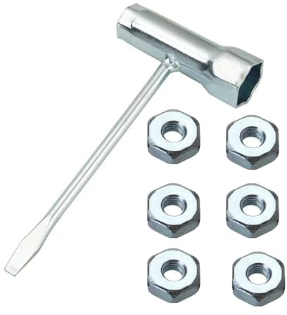 Liofairy 13 x 19 mm Chainsaw Wrench Scrench and 6 PCS Bar Nuts Replacement s-tihl bar nut 017 018 019 020 021 023 024 025 026 028 03