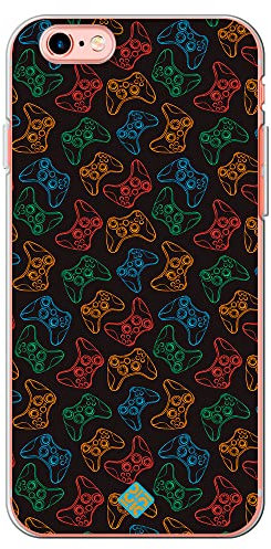 Movilshop Case for [iPhone 6 / 6S ] Drawing Gamers [Xbox Controllers] Flexible Silicone Transparent Case Cover Gel for Smartphone.