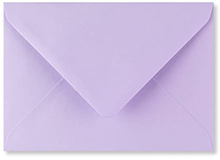 Farbige Umschläge für Grußkarten, Hochzeitseinladungen und Bastelarbeiten, 133 x 184 mm, Fliederfarben, 25 Stück