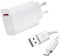 Visiodirect Chargeur Secteur Rapide USB2 33W + Cable Type C pour Realme 9 Pro Plus (RMX3392, RMX3393) 6.4 - Blanc