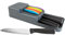 BOAA Fresh Messerorganizer für 18 Messer – zweistufiger Messerblock für Küchenschublade oder freistehend, rutschfest, platzsparend, grau (39 x 14 cm)