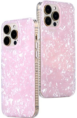 JQTOP Kompatibel mit iPhone 14 Pro Max Hülle, fluoreszierend, matt, Pink Pearl Tort