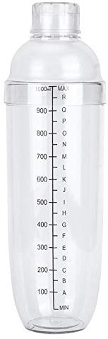Cocktail Shaker with Scale, Drink Shaker Cocktail Plastic Resin Cocktail Mixer Bottles, Coffee Shaker Transparent Cocktail Maker for Home Bar Milk Tea Shop Party Coffee Shop Restaurant (1000ml)