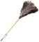 Retractable Handmade Ostrich Feather Duster with Wooden Handle Washable Non Electrostatic Turkey Feather Duster for Household Cleaning