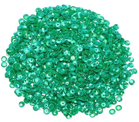 sourcing map Loose Sequins 4MM Glitter Sequins 3000Pcs Cup Sequins Embroidery Sequins for Jewelry Making Crafts Sewing,Dark Green