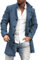 LOIJMK Männer Plus Größe Winter Mantel Kragen Langarm Gepolsterte Jacke Vintage Verdicken Mantel Schaffell Jacke Kurze Hose Herren (Blue, XXXL)