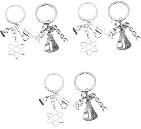 ABOOFAN 3 Sets Dekorativer Schlüsselanhänger Mit Mikroskop Chemisches Molekül-design Für Studenten Abschlussgeschenk 2 Stück * 3