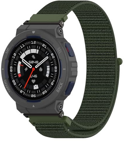 GIOPUEY Armband Kompatibel mit Amazfit Active Edge, Geflochtenes Nylon Armband [Unisex] elastisch Ersatzarmband - Green