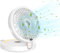 SLuB Ventilatore da Tavolo, Oscillazione Automatica a 120°, Luce LED, Velocità del Vento a 6 Velocità, Ventilatore Turbo Silenzioso per Casa, Ufficio, Cucina, Ecc (Bianco)