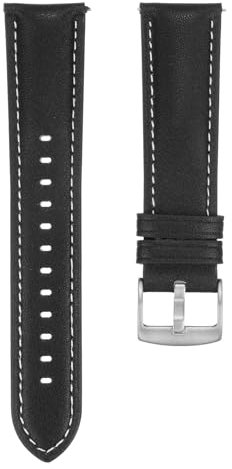 QUARKZMAN Leder Uhrenarmband 22mm Breite Schnellverschluss Flexibel Passend Atmungsaktiv Vintage Leder Uhrenarmband mit Federsteg für die meisten Herren Damen Uhren Smartwatches, Schwarz