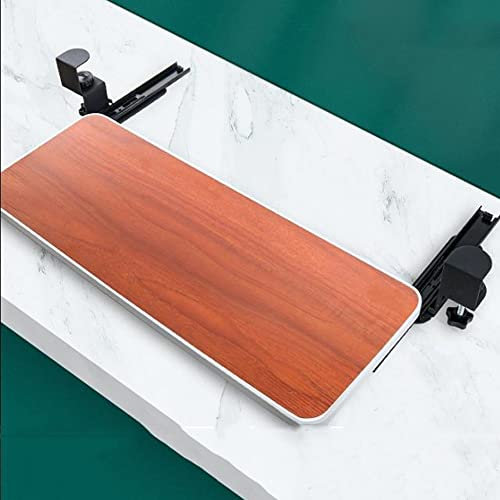 GeRRiT Weiße Klemm-Tastaturablage, ergonomische Tastaturablage unter dem Schreibtisch, 26 Zoll bis 30 Zoll ausziehbare Schreibtischverlängerung, Holztastaturplattform – platzsparend (Farb