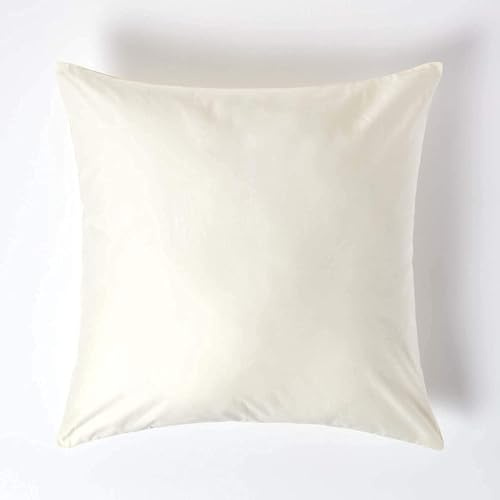 HOMESCAPES 1000 Thread Count Egyptian Cotton Cream 60 x 60 cm Pillowcase Euro Size Luxury Pillow Case Pack of 4