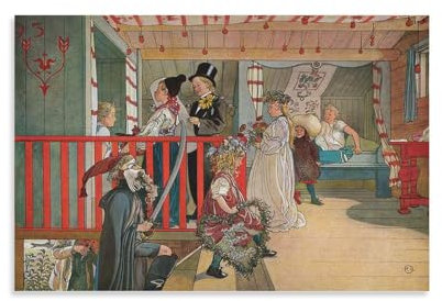 Ein Tag der Feier von Carl Larsson, Wanddekoration, Kunstposter, Vintage-Druck, Poster, Kunstdruck, Wandfoto, Malerei, Poster, Hängebild, Familiendekoration, 30 x 45 cm