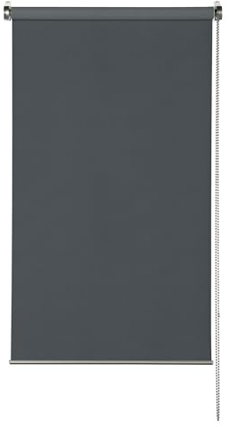 GARDINIA EASYFIX Rollo Premium zur Verdunkelung, Rollo ohne Bohren zum Kleben oder Klemmen, Blickdicht, Sichtschutz, Blendschutz, Inkl. Montage-Teile, Grau, 60 x 150 cm (BxH)