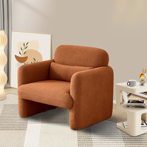 KeepGoon Freizeitsessel, Fernsehsessel, Relaxsessel Wohnzimmer Clubsessel Sofa, Kinosessel, Sofa-Freizeitsessel, Einzelsofa, TV-Hocker, Sofa-Beinstütze, (Lammstoff + Schwamm) (Orange Farbe)