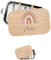 Bärenfreunde® - Personalisierte Brotdose für Kinder mit Spezial-Druck - Robuste Edelstahl Brotdose - Personalisierte Geschenke für Kinder & Erwachsene (Regenbogen Blumen,klein Weißblech)