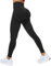 Zhiaek Sport Leggings Damen High Waist Leggins Push Up Boot Sexy Blickdicht Sportleggins Lang Nahtlose Gym Leggings Damen Booty Scrunch Seamless Yoga Hosen Sporthose Schwarz S