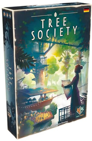 Asmodee, Tree Society, Synergiereiches Familienspiel, Deutsch | Strategisches Aufbauspiel in den Höhen der Baumkronen für 2-4 Spieler, 45 Minuten, Brettspiel ab 8 Jahren