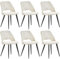 ANVOFONG Esszimmerstühle 6er Set,Küchenstuhl mit Unabhängige Beine,Kordsamt Gepolsterter Stuhl,Beige loungesessel,für Esszimmer,Wohnzimmer,Küche,Schlafzimmer und Empfangsraum