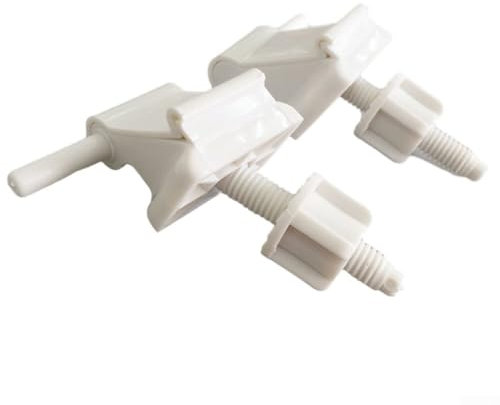 1 paquete de bisagras para asiento de inodoro, pernos y tuercas, tornillos de plástico blanco general de repuesto para tapa de inodoro de montaje superior (blanco)