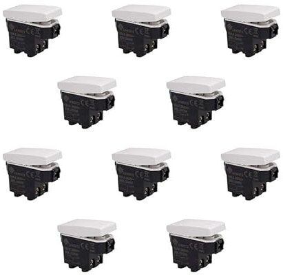 Interruttore Bipolare 2P 16A 220V, Compatibile Con Bticino Living, Compatibile Con Vimar Plana (10 Pezzi, Bianco)