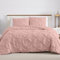 Echo Home Style Pintuck Duvet Cover Set - 200 Thread Count 100% Egyptian Cotton Pinch Pleated Quilt Bedding Covers Set (Soft Pink, Single)