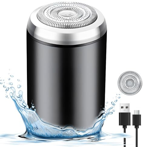 AVCXEC Elektrischer Mini Rasierer, Mini Portable Electric Shaver, Mini Rasierer Herren Elektrisch, USB Wiederaufladbar, Tragbarer Elektrischer Mini-Rasierer, für Zuhause und Reisen (Schwarz)