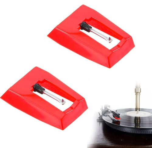 MBAIYO Paquete de 2 agujas de repuesto para tocadiscos, agujas para tocadiscos con 1 cepillo de limpieza para tocadiscos, agujas para tocadiscos Crosley, Victrola Boytone Ion Jenson