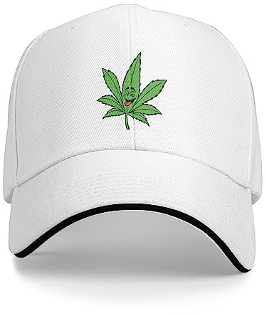 KWQDOZF Smiling Weed Baseball Cap Herren Damen Verstellbar Schirmmütze Sandwich Dad Hats Golf Hat