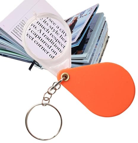 Klapplupe - Taschenlupe | Kleine Handklappbare Schlüsselanhänger-Lupe, Kleine Vergrößerungslinse Für Inspektion, Lesen, Innen- Und Außenlupe Für Alltagszubehör