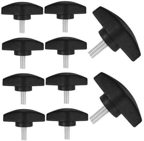 Generic 10-piece Microphone Stand Screw Set M5x12-36 T-type Thumb Screws Plastic Knob Adjustable Clamping Fasteners for Tripod and Studio Equipment