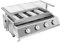 Barbacoa de gas de acero inoxidable de 4 fuegos, 0 – 7 cm, ajustable, parrilla de gas gastrogás, con bandeja, parrilla de gas de mesa para camping, reuniones y actividades al aire libre, 57 × 39 ×