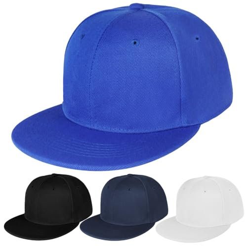 BSBUY Casquette Snapback Homme Femme, Casquette de Baseball été Réglable, Coton Anti-Soleil Baseball Cap, Casquette Visiere Plate, Casquettes Sport Extérieur Sunhat Chapeau pour Grosses Têtes 56-61CM