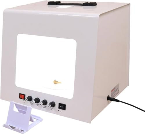 Photo Studio Light Box, Tabletop Photography Studio, Photo Studios and Softbox with Turntable with Adjustable Speed/360° Hanging Bogie,300x260x260mm