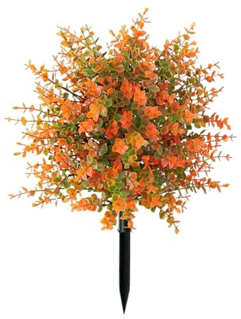 AWHAO Plantas Artificiales para jardín, estacas, Plantas Falsas, eucalipto, Flores Artificiales de otoño, decoración de otoño para Exteriores