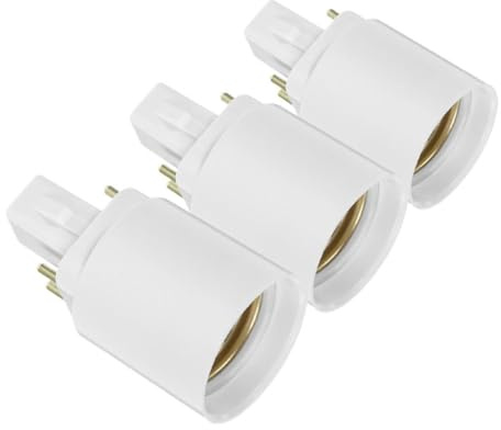 Adaptador de Bombilla G24q a E27 de 3 Piezas para Oficinas