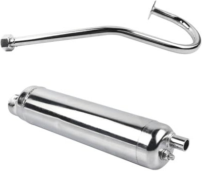 DINGZEN Endschalldämpfer Motorrad-Schalldämpfer Auspuffrohr Schalldämpfer Für 2-Takt-Motor 49cc 50cc 60cc 66cc 80cc Bike Motorisierte Fahrrad Auspuff