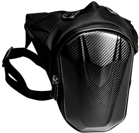 Beintasche Motorrad, Bauchtasche Gürteltasche Herren Damen, Wasserdichtes Reise- und Alltags-Organizer mit Schnellverschluss, Stabiler Schutz für Smartphone & Zubehör (Schwarz)