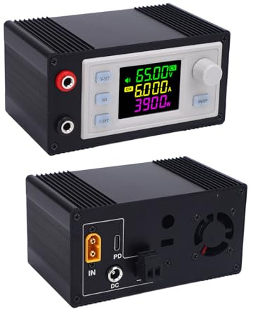 Spacnana Einstellbarer Spannungsregler, DC12-72V auf 0-65V Konverter, Digitales Konstantstrommodul 6A 390W für LED-Treiber und Laboranwendungen