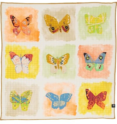 FRAAS Damen Nickituch aus Seide | Schmetterlings-Print bunt | 51 x 51 cm Olive