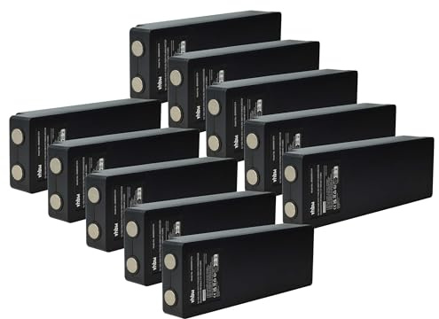 vhbw 10x Akku kompatibel mit Scanreco BS590, 960, 16131, 790, 592, 590 Industrie-Funkfernsteuerung Fernbedienung (1500 mAh, 7,2 V, NiMH) - Schwarz