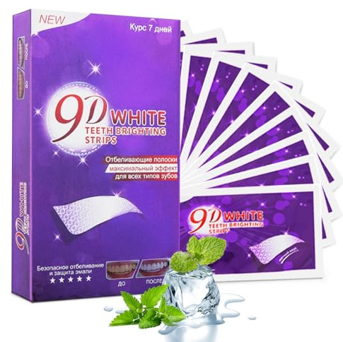 Solution Rapide de Blanchiment Dentaire, Bandes Blanchissantes Éliminant Taches Tenaces, Aide à Eliminer les Taches Café,vin Tache, Idéal Usage Quotidien, 14 Bandes