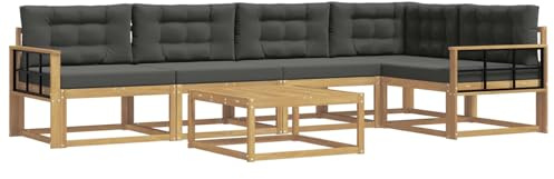 vidaXL Outdoor-Sofagarnitur 6 pcs Weiß und Anthrazit 79 x 79 x 37 cm, Modernes Gartenmöbelset, wetterfestes Sofa, schicke Sitzgruppe, langlebige Liege fürs Poolside
