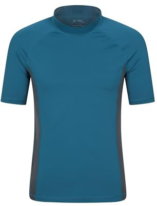 Mountain Warehouse Mens UV Rash Vest - Lightweight, Quick Drying & Stretchy T-Shirt with UPF 50+ & Flat Seams - for Spring Summer, Beach, Swimming & Water Sports Petrol S