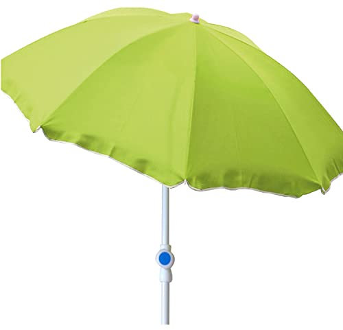 Mojawo Parasol de plage - Parasol de plage - Parasol de jardin - Protection solaire pliable - Polyester vert citron - Diamètre : 2 m - Protection UV