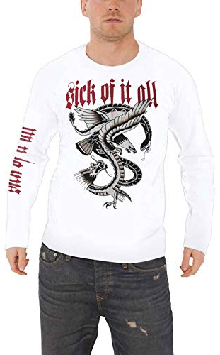 Sick Of It All T Shirt Eagle Nue York Hardcore offiziell Herren Long Sleeve, Weiß