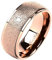 Mianova Band Ring Edelstahl mit Glitzer Kristall Ehering Herrenring Damenring Damen Herren Trauring Größe 62 (19.7) Rosegold Breit 6mm