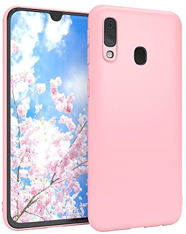 EAZY CASE Handyhülle Silikon mit Kameraschutz kompatibel mit Samsung Galaxy A40 in Rosa, Ultra dünn, Slimcover, Silikonhülle, Hülle, Softcase, Backcover