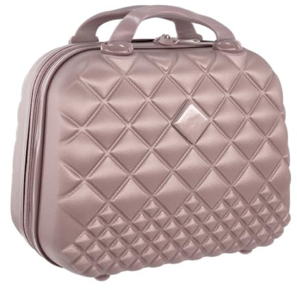 Camomilla Milano Vanity Case (15 lt.), Beauty Case da Viaggio, Materiale Rigido, Chiusura Zip, Colore Oro Rosa