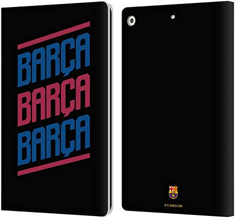 Head Case Designs Licenciado Oficialmente FC Barcelona Triple Forca Barca Carcasa de Cuero Tipo Libro Compatible con Apple iPad 10.2 2019/2020/2021